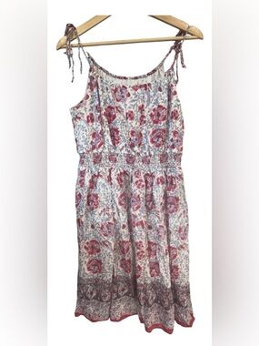 American Eagle Outfitters VTG Y2K Floral Tie Strappy Sundress Smocked 10 Cotton